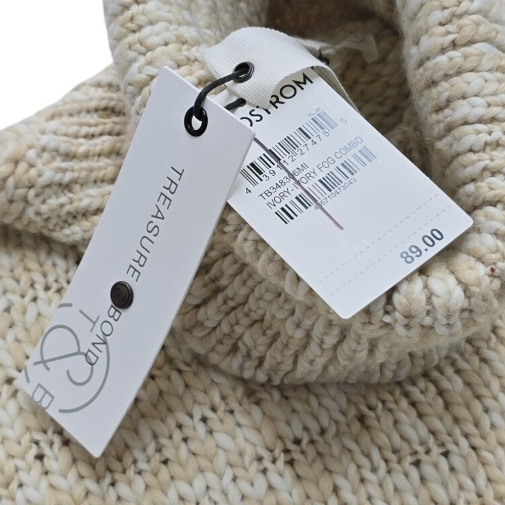Treasure & Bond Womens Ivory Marled Wool Blend Turtleneck Sweater Small NWT - Picture 5 of 8